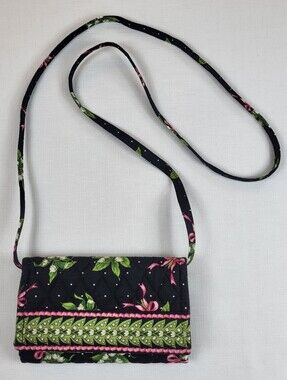 Vera Bradley New Hope Trifold WALLET Crossbody Bag Quilted Lily of Valley Bows